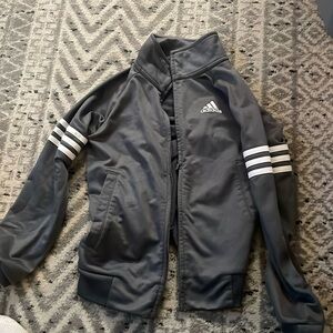 Adidas gray zip up jacket used boys size 8